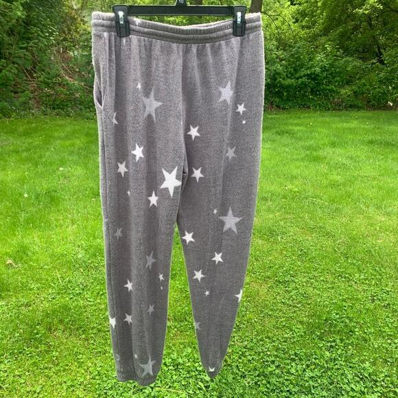 Long sleeve off the shoulder Cropped top high waisted sweatpants Star Lounge Set - Picture 13 of 14